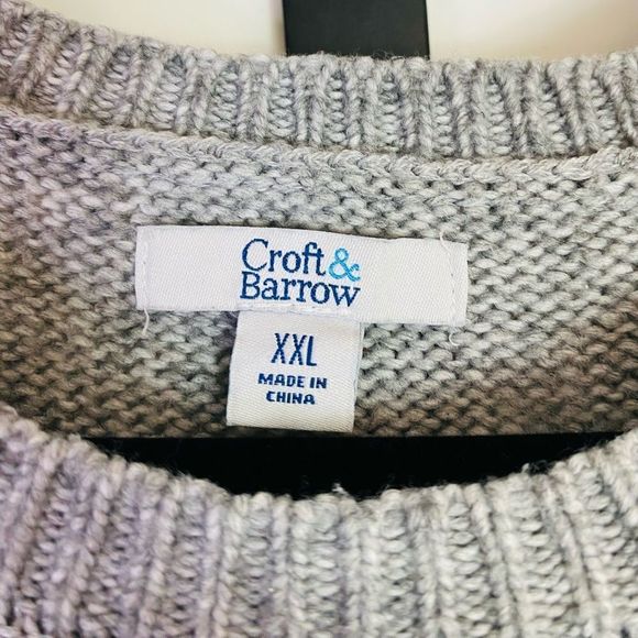Croft & Barrow Gray Crew Neck Sweater, Textured feel, Stretchy size XXL - Picture 10 of 10